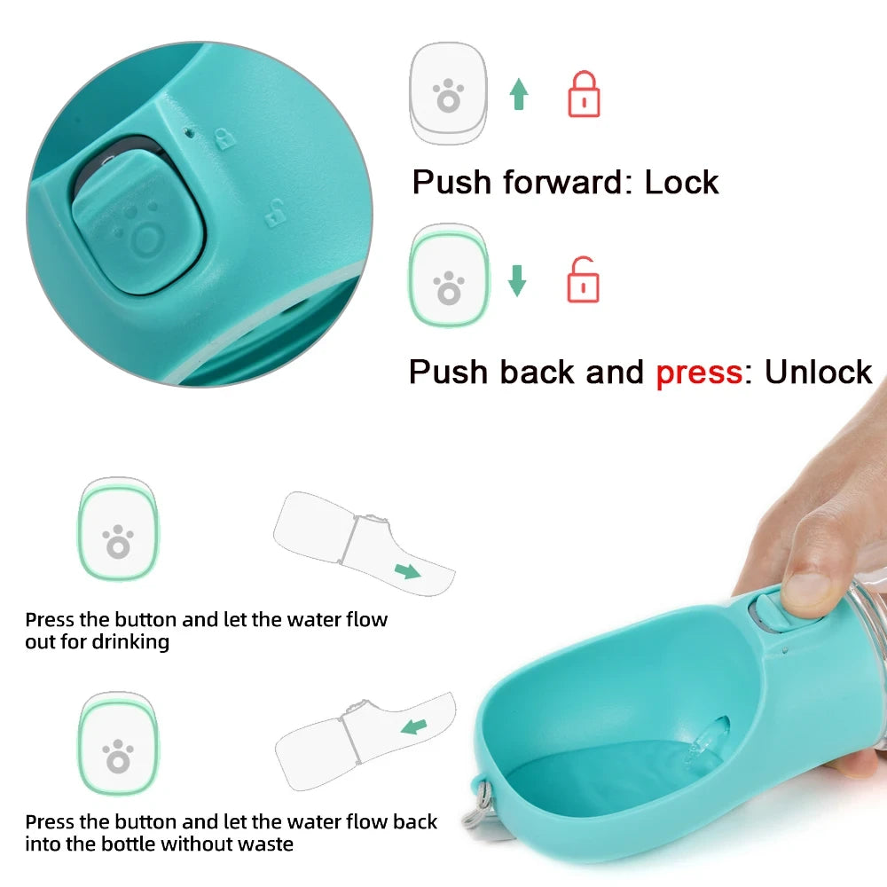 Portable Dog Water Bottle – Leakproof Travel Water Dispenser (550ml)