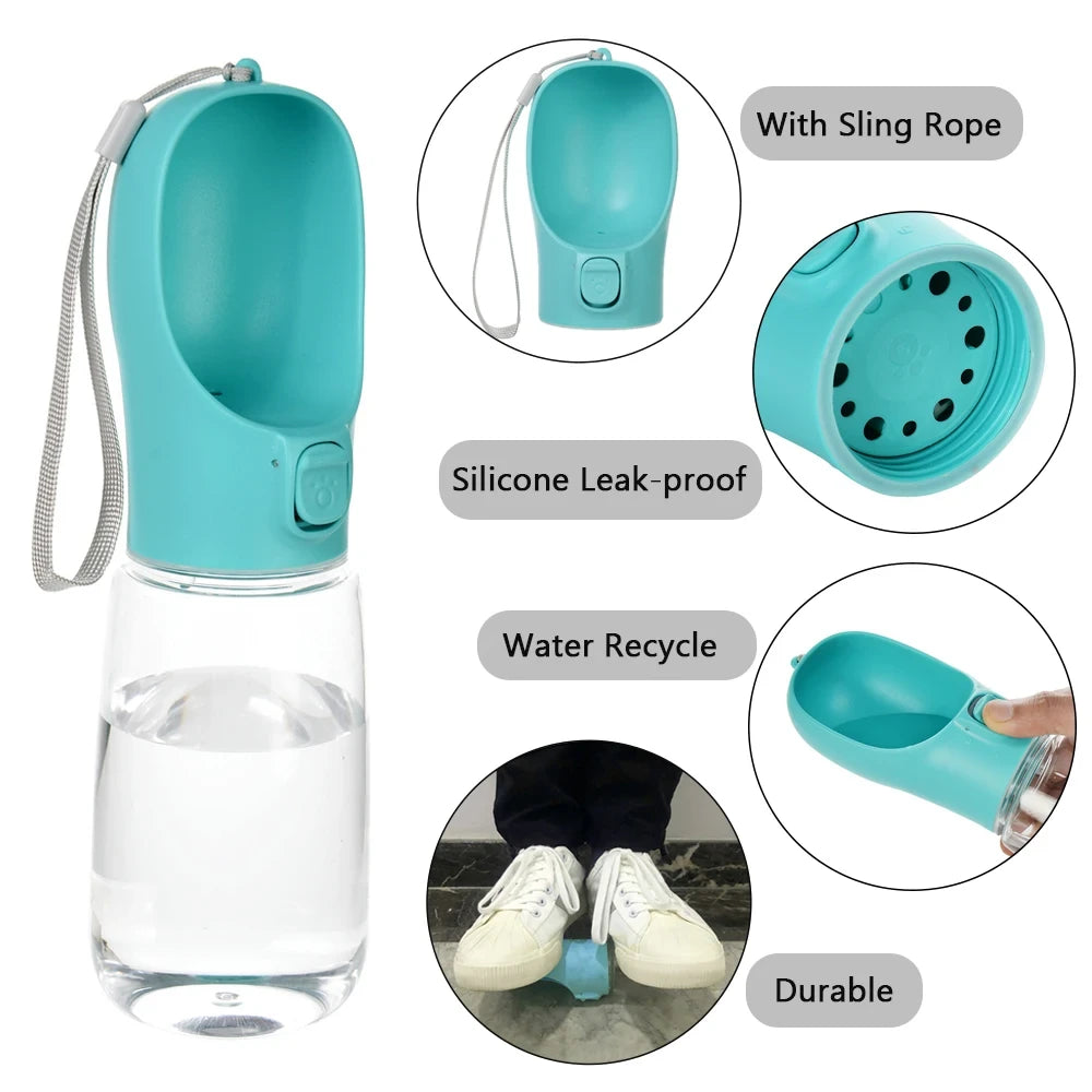 Portable Dog Water Bottle – Leakproof Travel Water Dispenser (550ml)